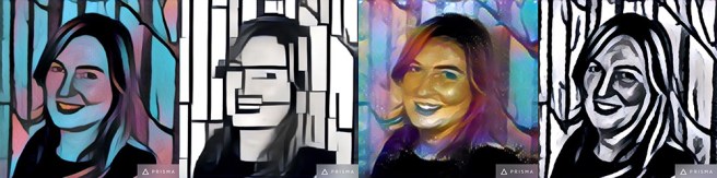 Picture of Melissa Terras filtered via Prisma and made to look like art.