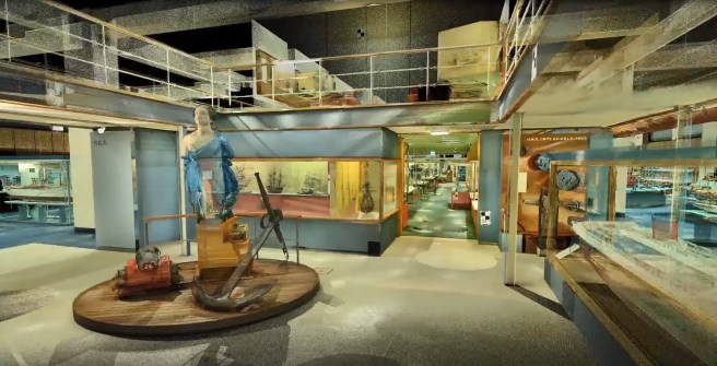 Still from the Shipping Gallery video, showing the figurehead from HMS North Star. From Hindmarch (2015). 